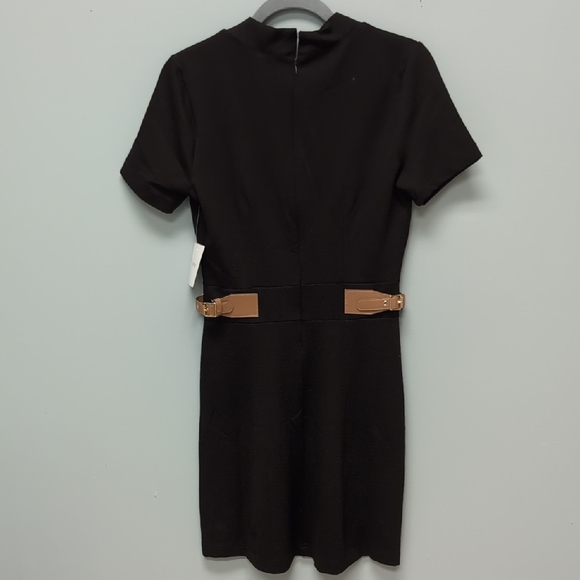 Ellen Tracey Belted Short Sleeve Fit & Flare Dress. Size Small. Brown. NWT - Picture 5 of 6